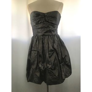 Metallic Bodice Mini Dress w/ Hidden Side Zipper